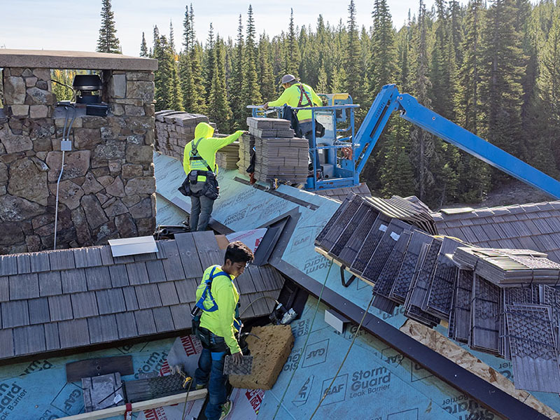Design Roofing Workers Big Sky Mt